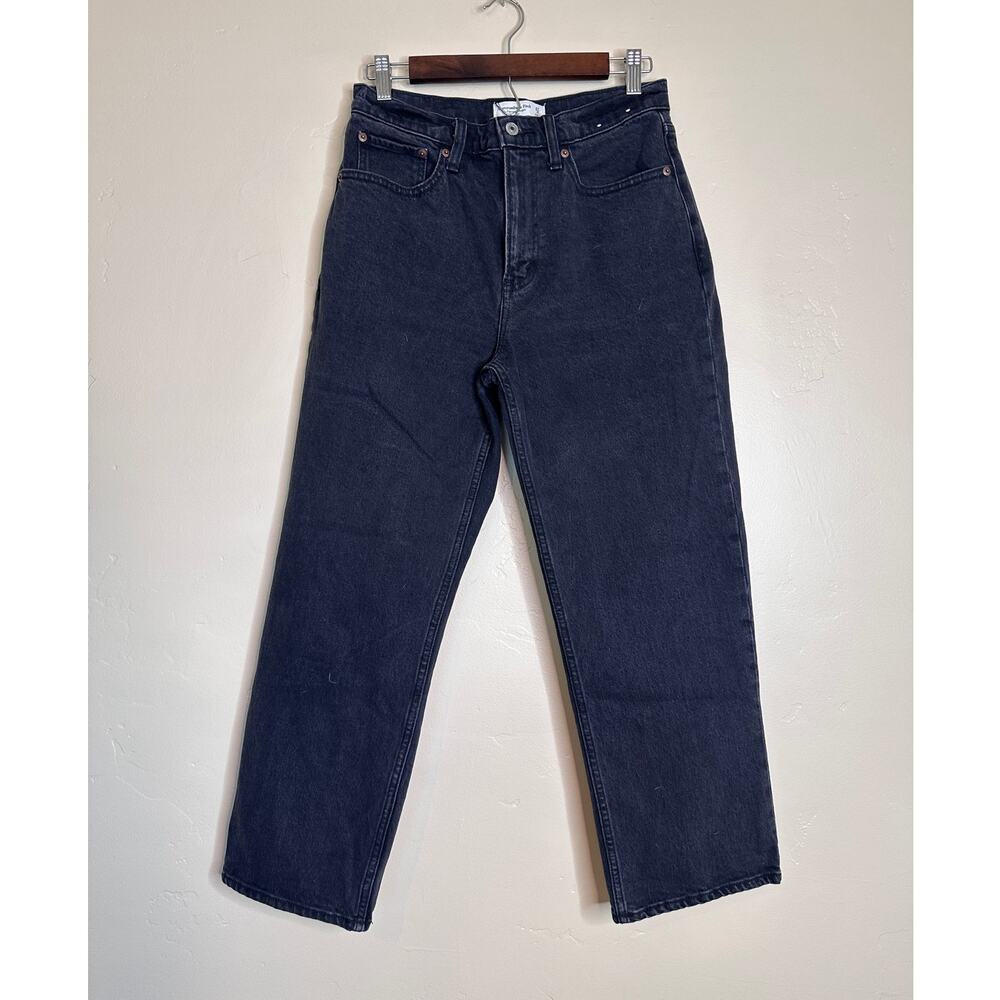 Abercrombie & Fitch The Vintage Straight High Rise Black Jeans 27